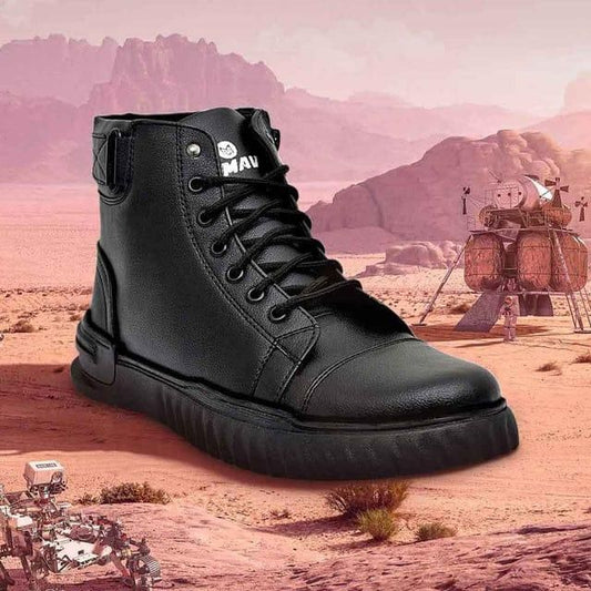 Men's Korean Style High Top Casual Shoes For Men (black)