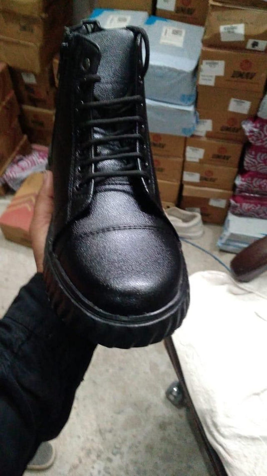 Men's Korean Style High Top Casual Shoes For Men (black)